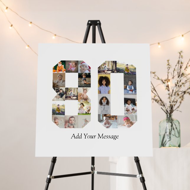 Number 80 Photo Collage Foam Board (In Situ (Stand))