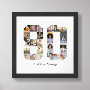 Number 80 Photo Collage Framed Art