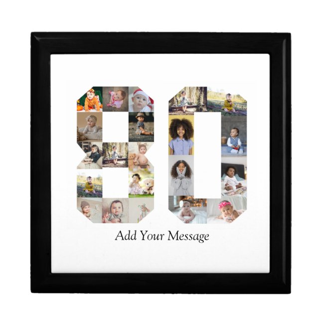 Number 80 Photo Collage Gift Box (Front)