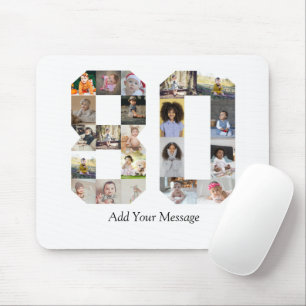 Number 80 Photo Collage Mouse Pad