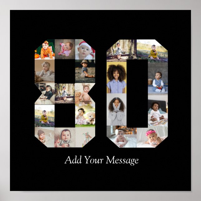 Number 80 Photo Collage Poster (Front)