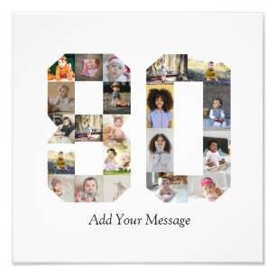 Number 80 Photo Collage Print