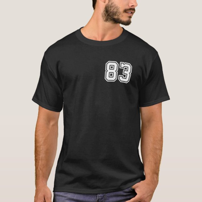 Number 83 83 Player Sports Team Men Women Kids  T-Shirt (Front)