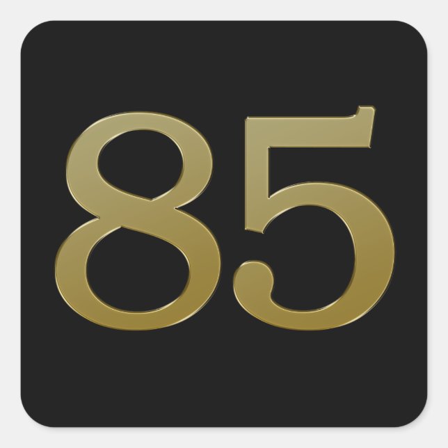 Number 85 Gold Square Sticker (Front)