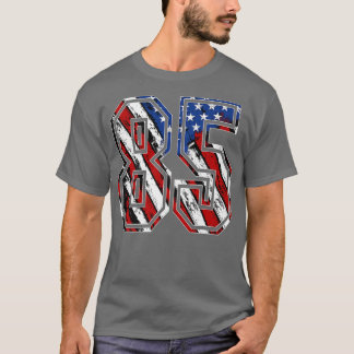 Number 85 Red White and Blue American Flag 85 Jers T-Shirt