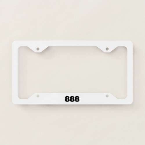 Number 888 license plate frame