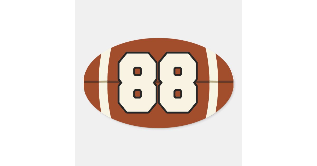 Number 88 Football Sticker