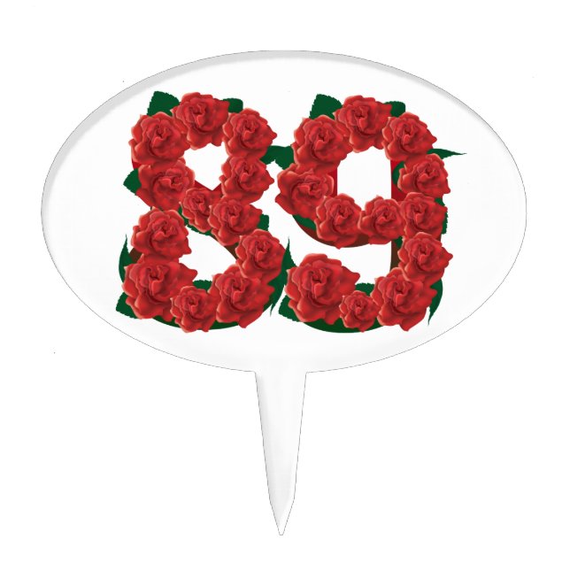 Number 89 or 89th birthday flower cake topper (Front)