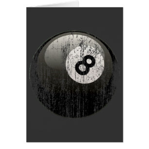 NUMBER 8 BILLIARDS BALL - ERODED AND AGED CARDS