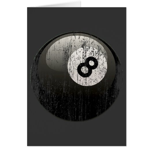 NUMBER 8 BILLIARDS BALL - ERODED AND AGED CARDS (Front)