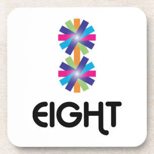 Number 8 creative design beverage coaster