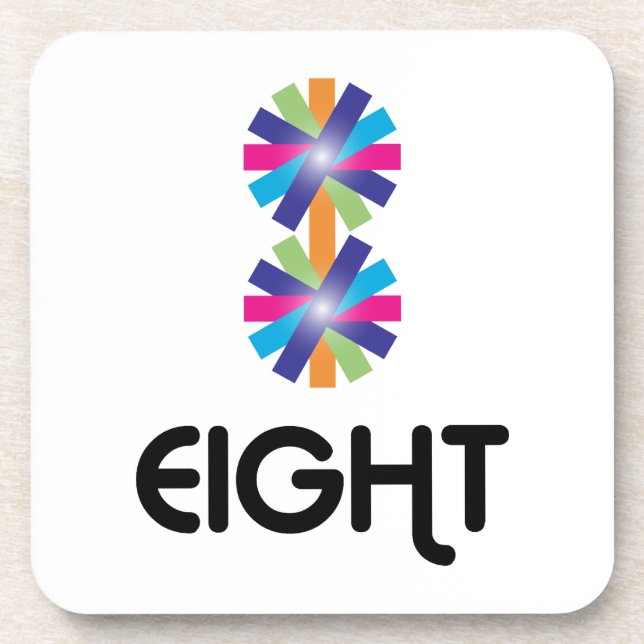 Number 8 creative design beverage coaster (Front)