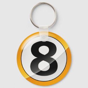 Number 8 gold keychain