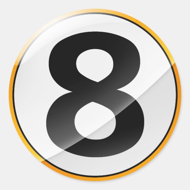 Number 8 gold sticker (Front)