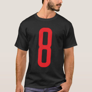 Number 8 Red Sports Fan Jersey Number T-Shirt