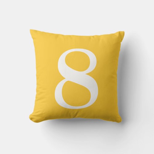 Number 8 throw pillow