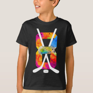 Number 8 Years Ice Hockey 8th Birthday (1) T-Shirt
