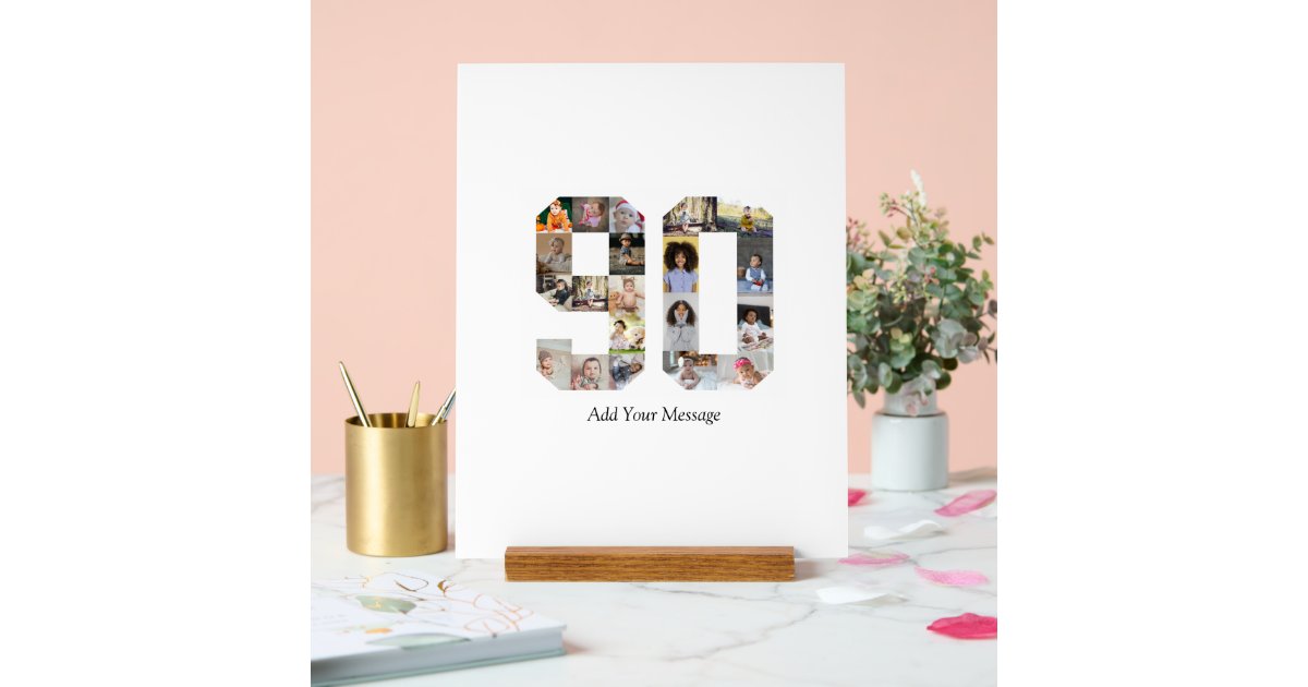 Number 90 Photo Collage Acrylic Sign | Zazzle
