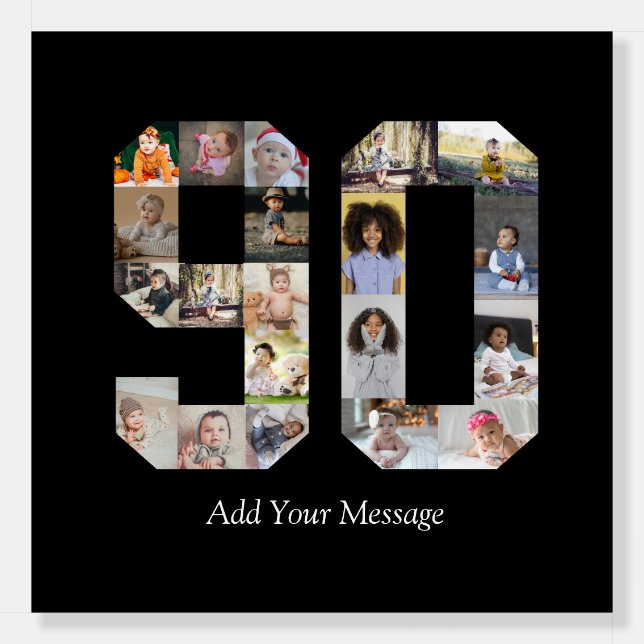 Number 90 Photo Collage Foam Board (Front)