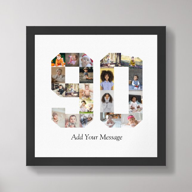 Number 90 Photo Collage Framed Art (Framed Front)