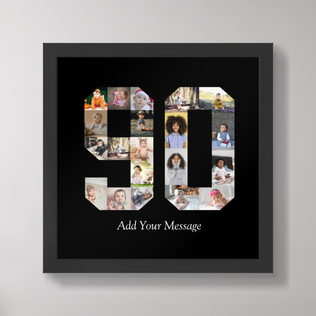 Number 90 Photo Collage Framed Art (Framed Front)