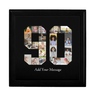 Number 90 Photo Collage Gift Box