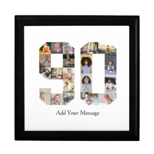 Number 90 Photo Collage Gift Box