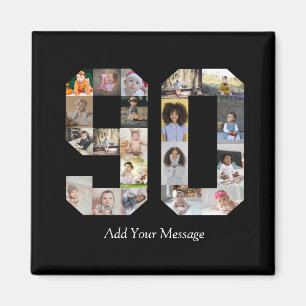 Number 90 Photo Collage Magnet