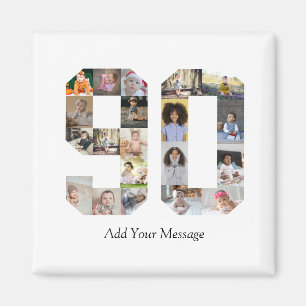 Number 90 Photo Collage Magnet