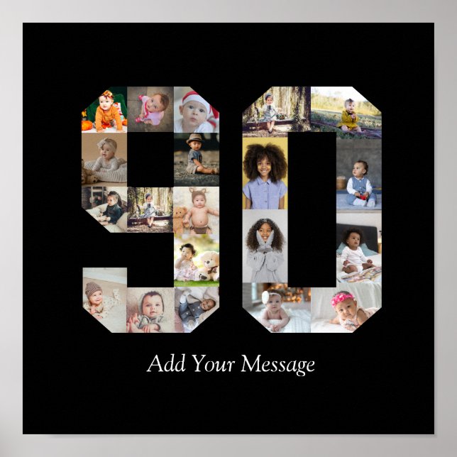 Number 90 Photo Collage Poster (Front)