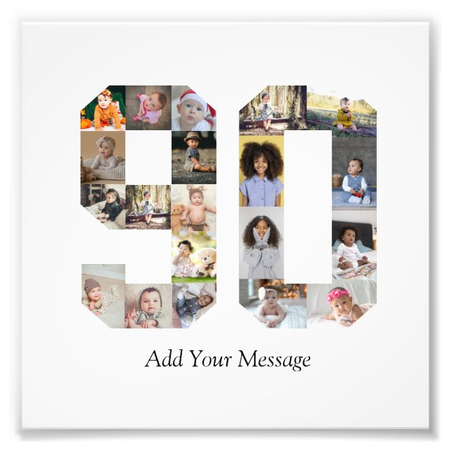 Number 90 Photo Collage Print (Front)