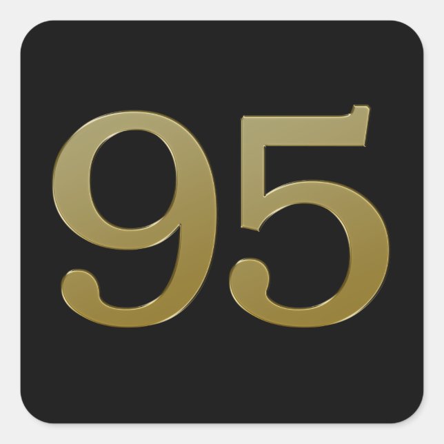 Number 95 Gold Square Sticker (Front)