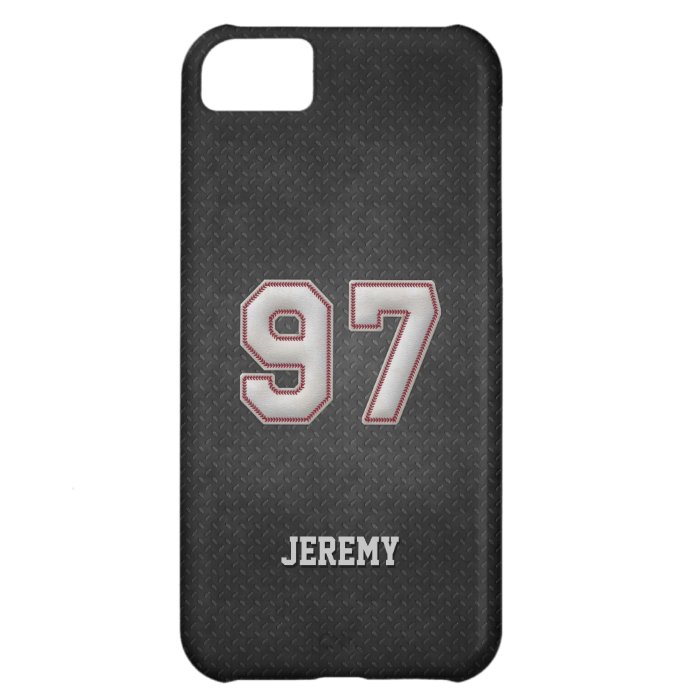 Number 97 Baseball Stitches with Black Metal Look iPhone 5C Cases