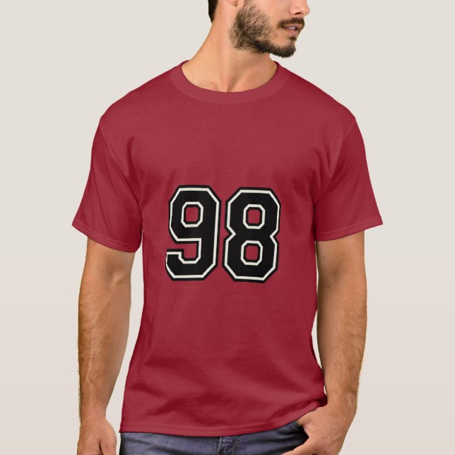 Number 98 Varsity Sports Jersey | 98th Birthday T-Shirt (Front)