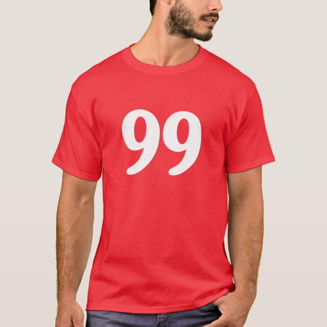 Number 99 Birthday Numbered Uniform Sports Jersey T-Shirt (Front)