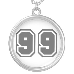 Number 99 silver plated necklace