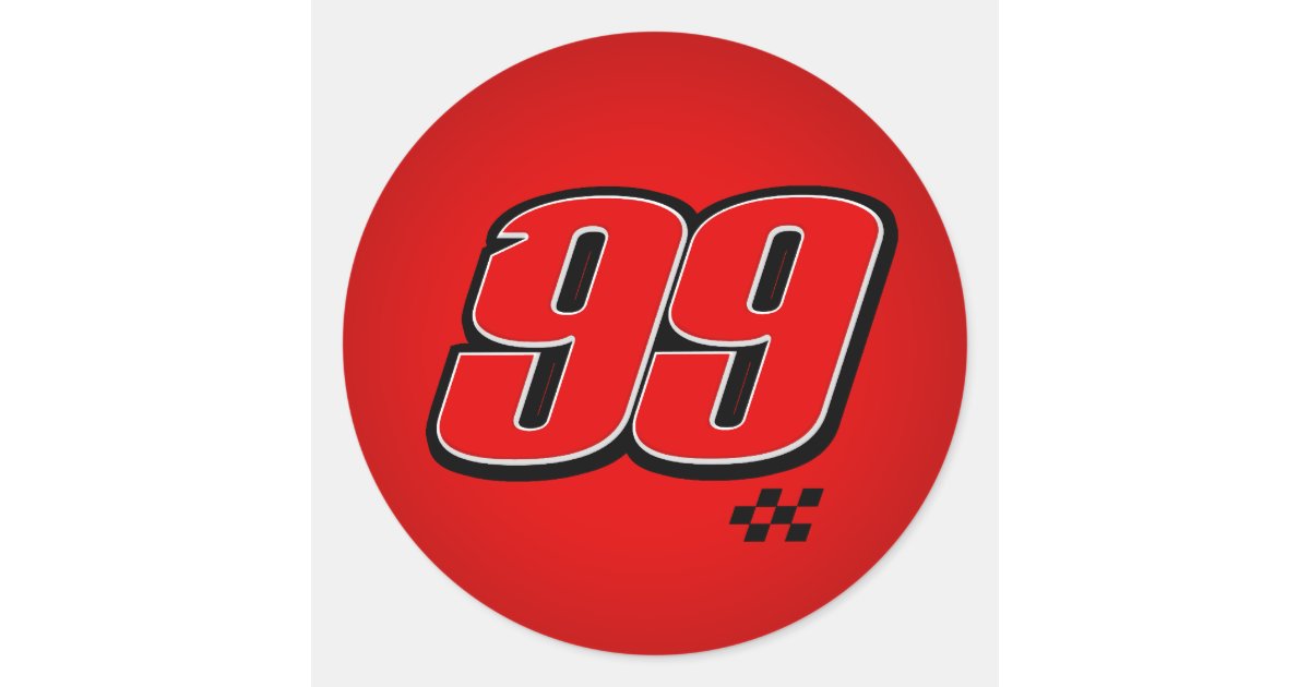 number-99-sticker-zazzle