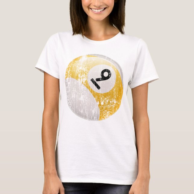 NUMBER 9 BILLIARDS BALL - ERODED AND AGED T-Shirt (Front)