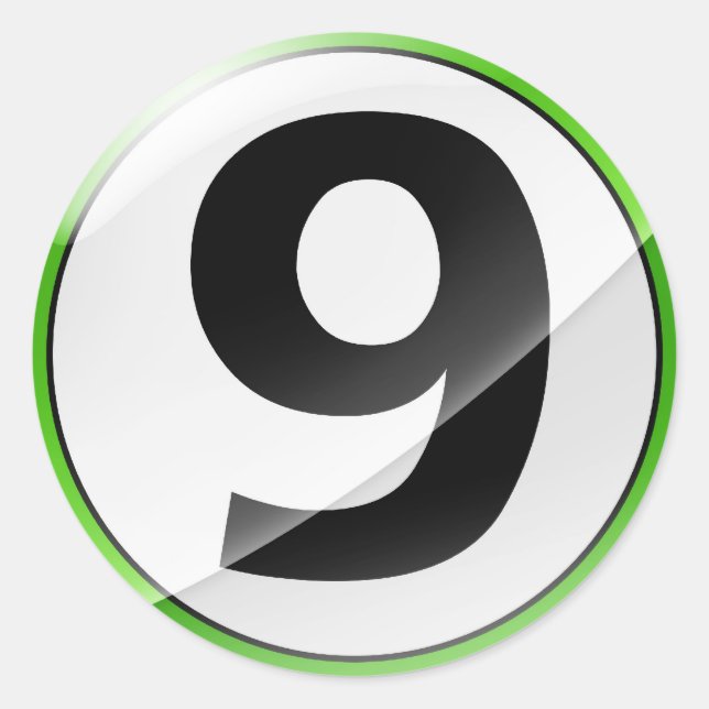 Number 9 green sticker (Front)