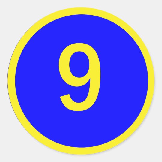 Number 9 In A Circle Classic Round Sticker