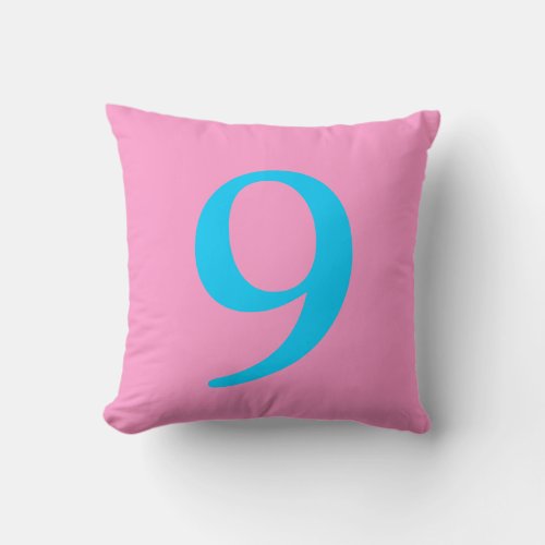 Number 9 throw pillow