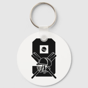 Number 9 Years Cricket 9th Birthday  Keychain