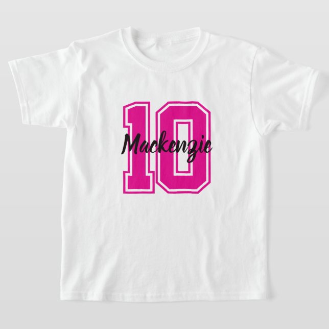 Number And Name Personalized  T-Shirt (Laydown)