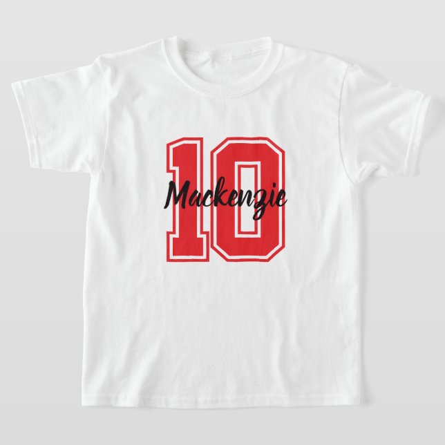 Number And Name Personalized  T-Shirt (Laydown)