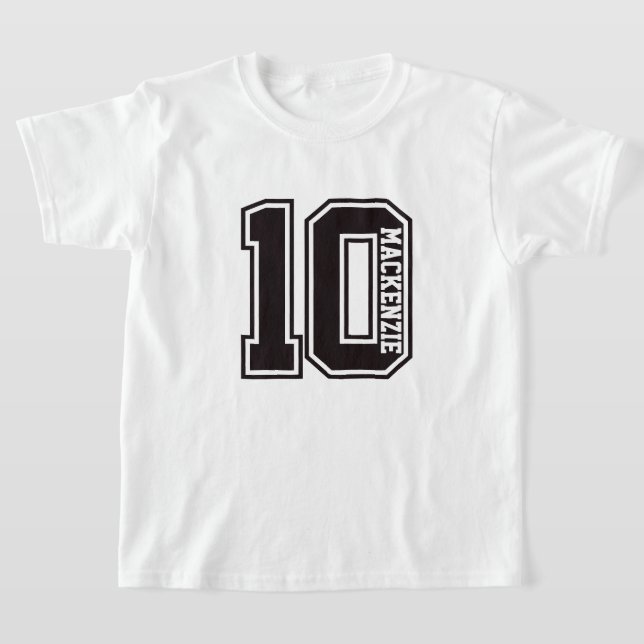 Number And Name Personalized  T-Shirt (Laydown)