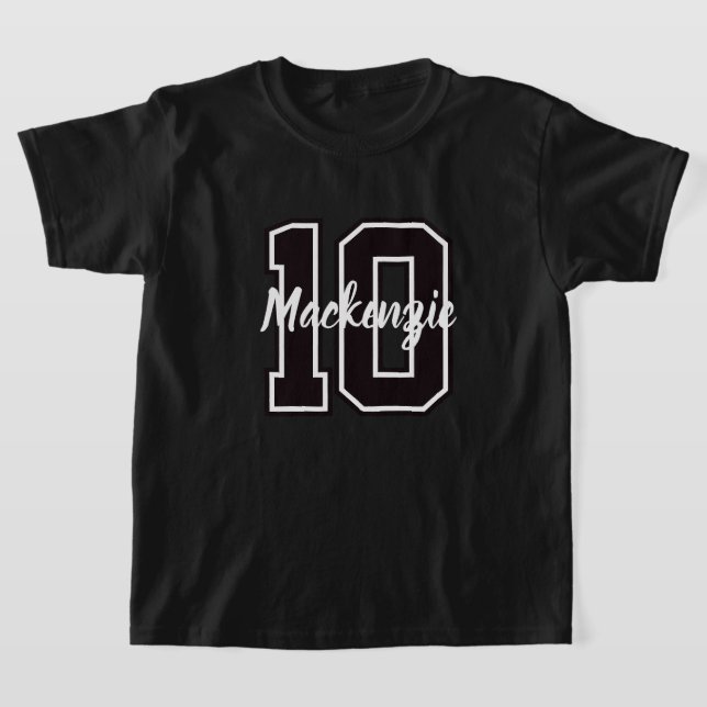 Number And Name Personalized  T-Shirt (Laydown)