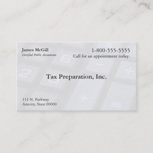 Number and symbol keys fade business card