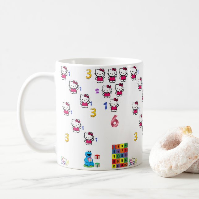 number childrens jiuce mug cups (With Donut)