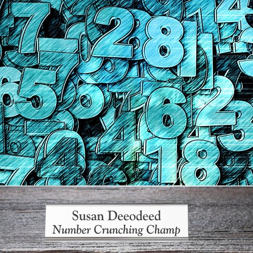 Number Crunching Champ Funny Accountant White Desk Name Plate