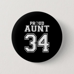 Number Custom Proud Basketball Aunt Personalize T Button